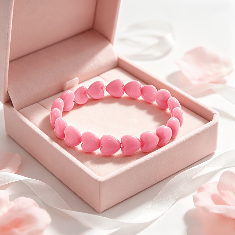 Pink Love Beaded Bracelet, Perfect Gift for Loved Ones